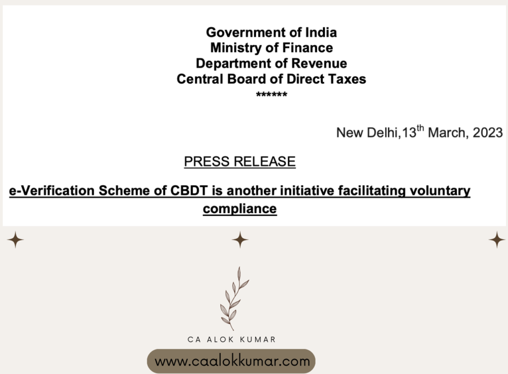 e-Verification Scheme - Step to Voluntary Tax Compliance in India