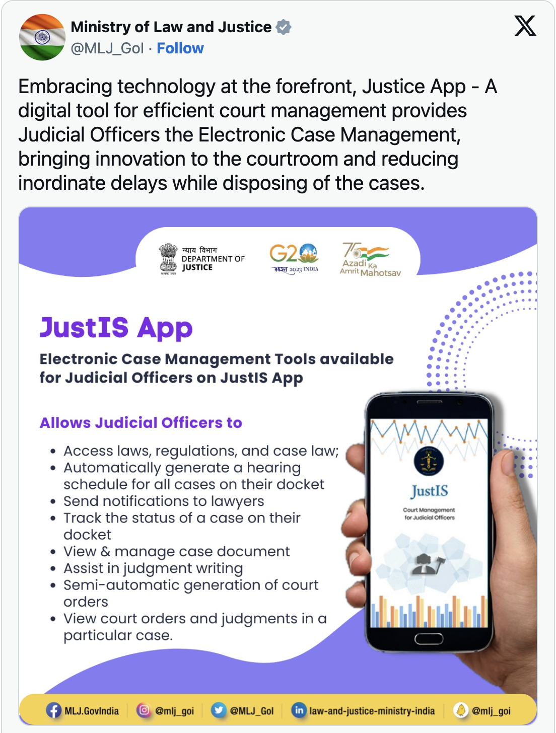 JustIS App - A Digital Tool for Efficient Court Management - CA ALOK KUMAR