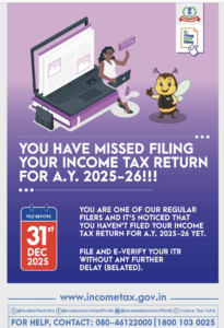 Belated ITR Filing Reminder from the Income-tax Department
