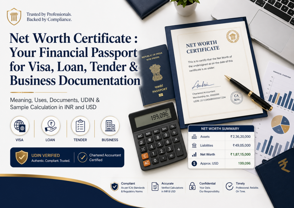 Net Worth Certificate : Your Financial Passport for Visa, Loan, Tender & Business Documentation