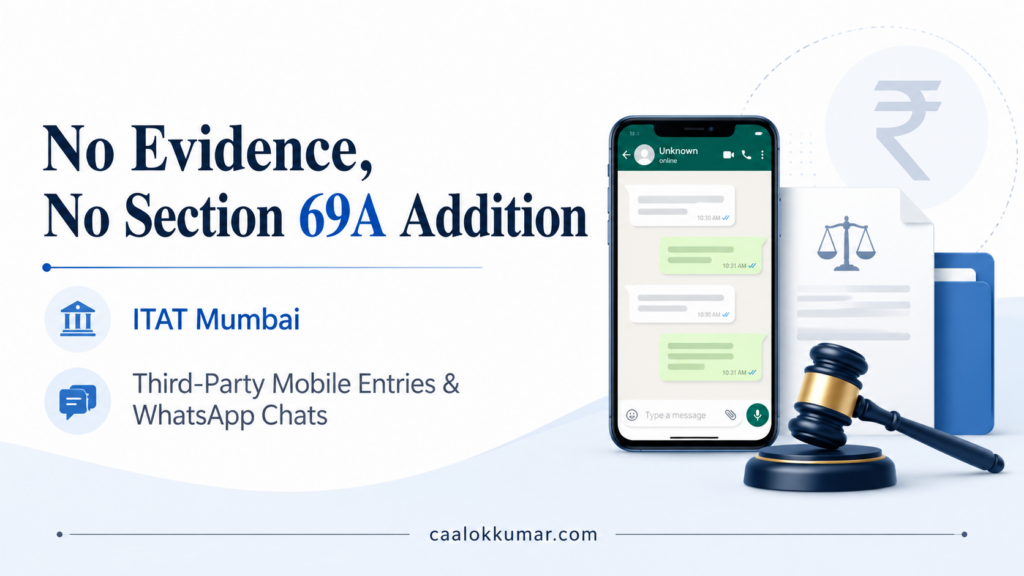 No Evidence, No Section 69A Addition: ITAT Mumbai on WhatsApp Chats
