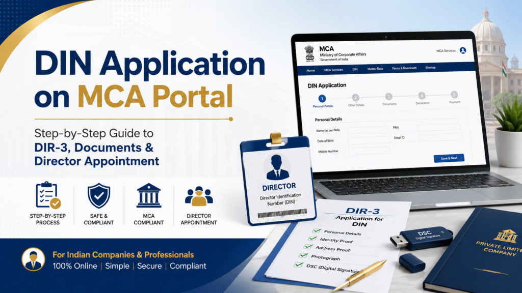 DIN Application on MCA Portal | Form DIR-3 Filing & Director Appointment Guide