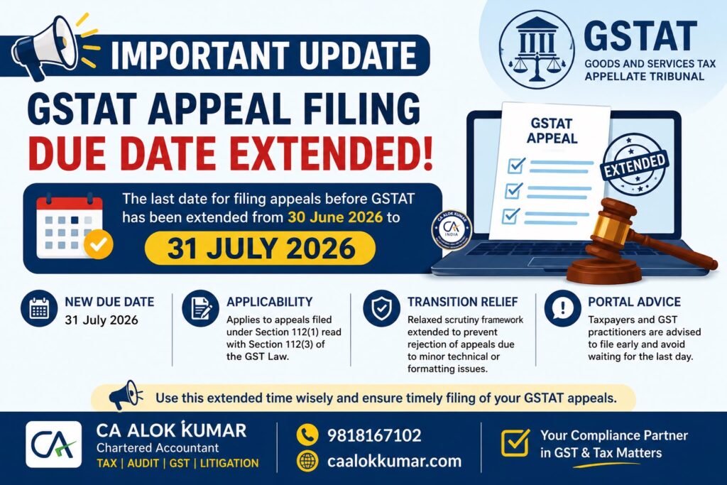 GSTAT Appeal Due Date Extended to 31 July 2026
