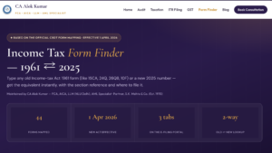 Income Tax Act 2025 forms mapping old forms to new forms guide