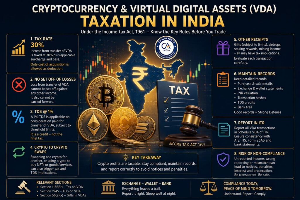 Crypto Taxation in India @caalokkumar.com