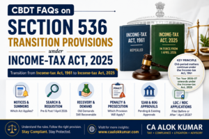 CBDT FAQs on Section 536 transition provisions under Income-tax Act 2025 explained by CA Alok Kumar